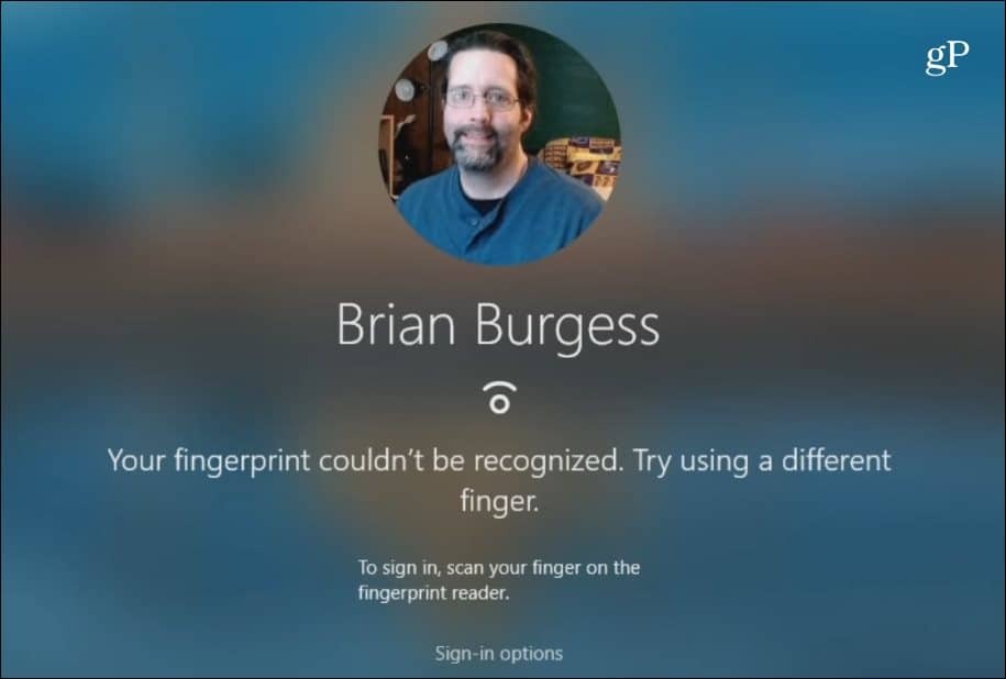 Sõrmejälge ei tunnustatud Windows Tere