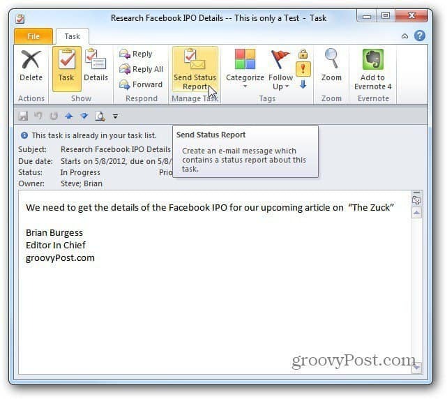 Kuidas ülesandeid Outlook 2010-s määrata