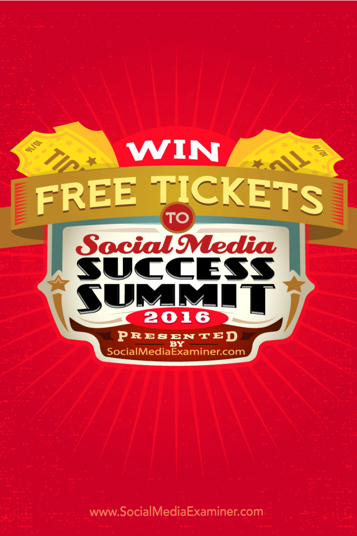 Siit saate teada, kuidas võita 2016. aasta sotsiaalmeedia edukuse tippkohtumisele tasuta pilet.
