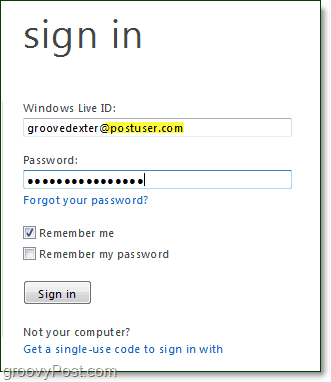 kuidas logida sisse Windows Live'i domeeni e-posti aadressile