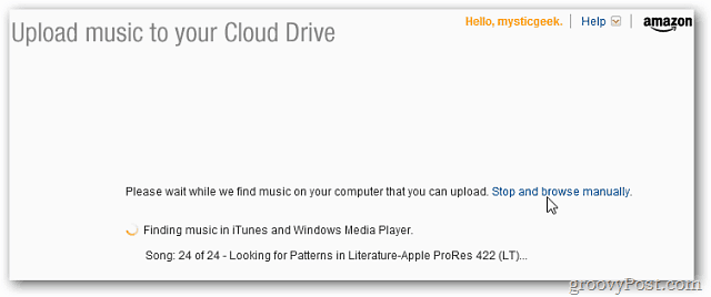 Amazon Cloud Playeri MP3-üleslaadija