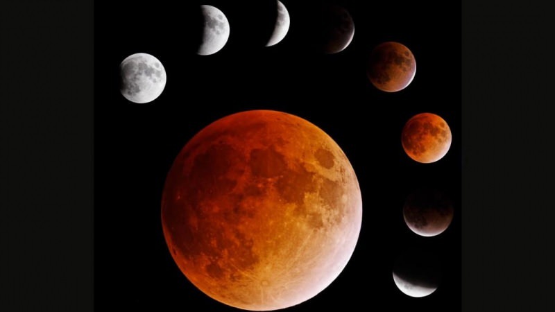 Eclipse on kogetav, kui näha maailma varjus kuulevat kuud erinevas värvitoonis koos peegeldunud päikesekiirtega.