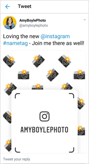 Reklaamige oma Instagrami nimesilti sellistes sotsiaalsetes kanalites nagu Twitter.