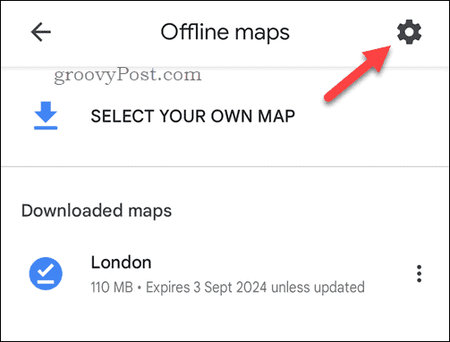 Võrguühenduseta Google Mapsi kaartide seaded