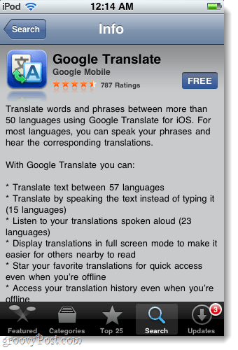 laadige alla ja installige iphone, ipad ja iPod google translate'i rakendus