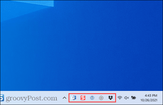 Tegumiriba nurga ülevooluikoonid operatsioonisüsteemis Windows 11