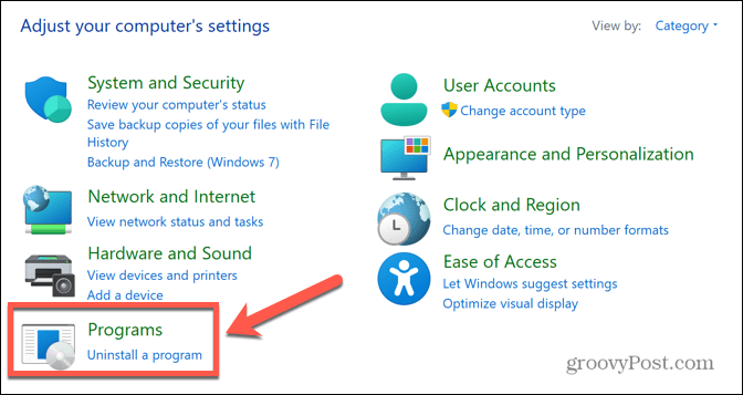 Windowsi juhtpaneeli programmid