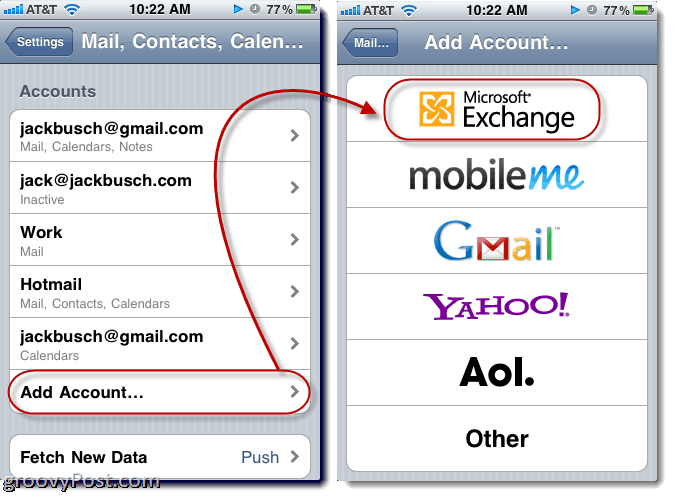 Hotmaili Exchange ActiveSynci lisamine iPhone'i