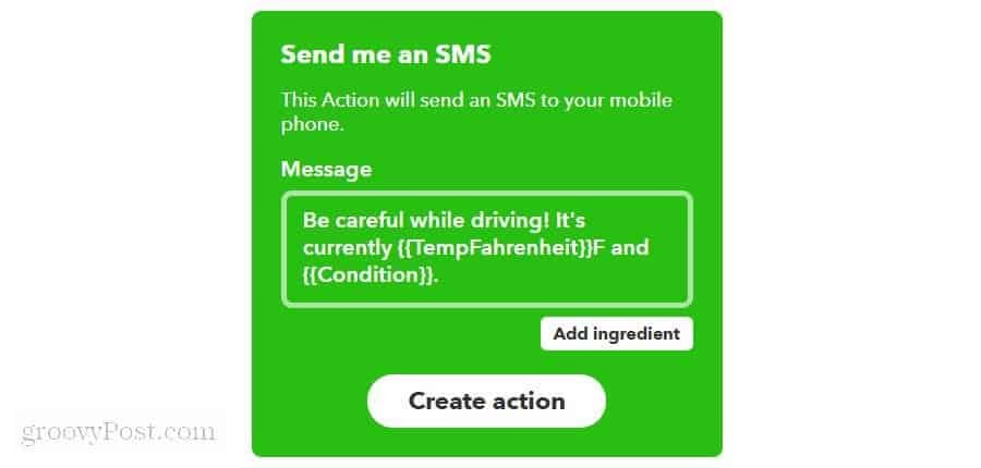 SMS-i seadistamine ifttt-l