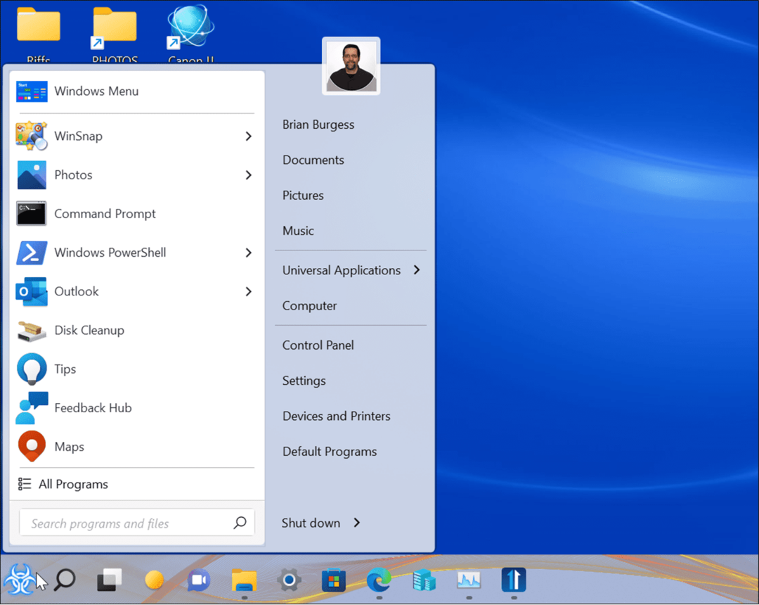 täiustage Windows 11 käivitusmenüüd ja tegumiriba käivitamisega 11