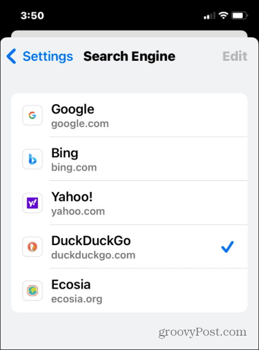 Google Chrome Valige otsingumootor