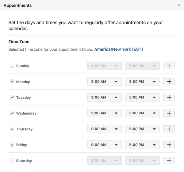 2. samm, kuidas lisada kohtumiste CTA Facebooki lehele