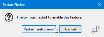 Taaskäivitage Firefox