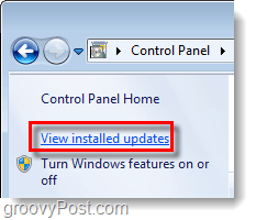 vaadata installitud Windows 7 värskendusi