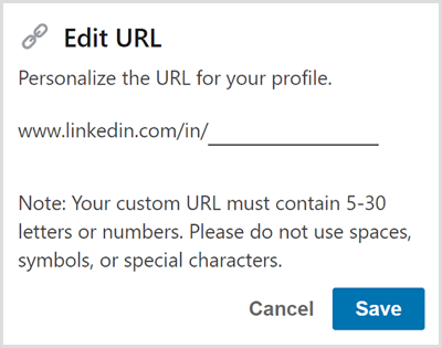 Muutke oma LinkedIni profiili URL-i.