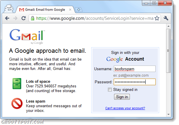 logige teist korda gmaili sisse, kasutades inkognito režiimi mitme konto sisselogimiseks