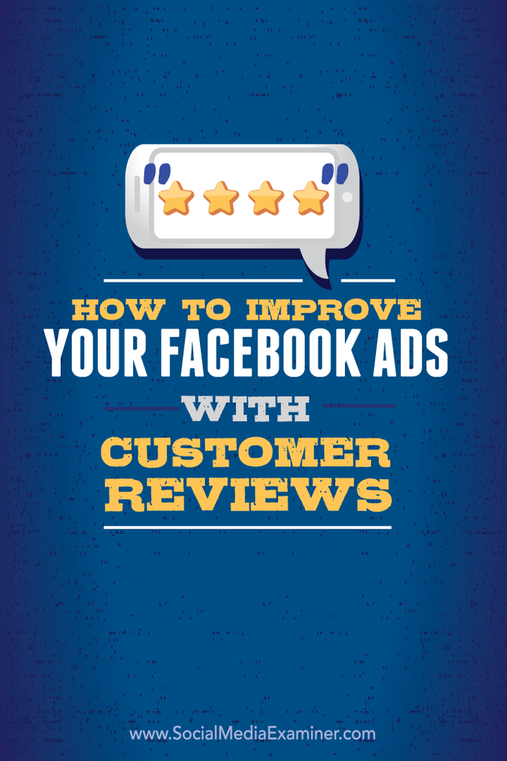 kuidas parandada Facebooki reklaame klientide arvustustega