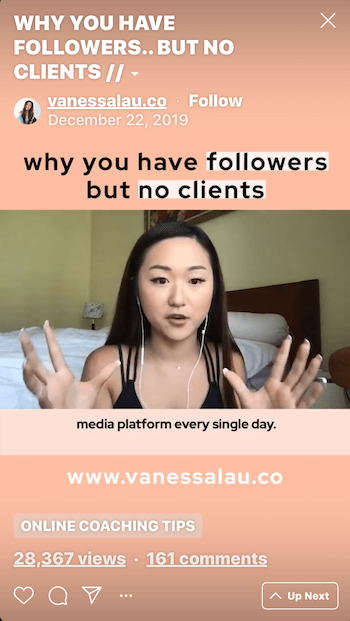 Vanessa Lau IGTV Instagrami video