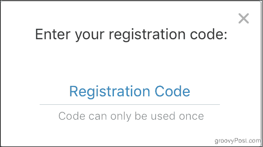 Sisestage oma registreerimiskood