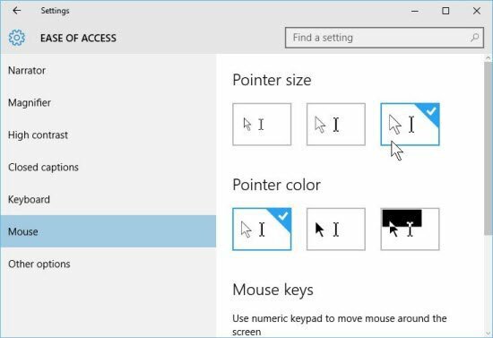 Windows 10 näpunäide: suurendage hiirekursori suurust ja värvi