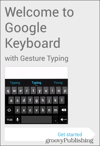 Android KitKat klaviatuur - alustamine
