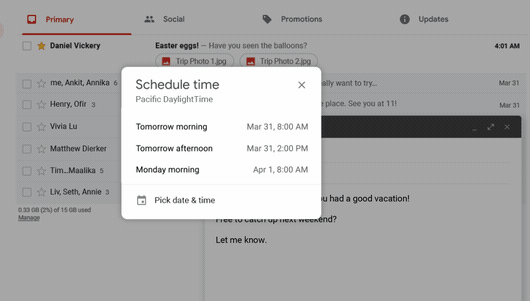 Ajastage Gmaili ajaarvuti töölaud