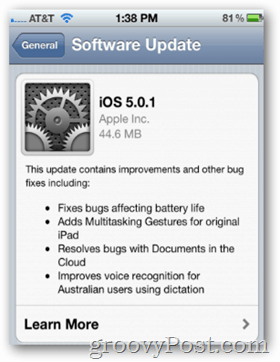 Apple vabastab iOS 5.0.1 segareaktsioonidega