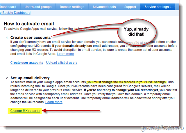 looge uued kasutajad seadistage e-posti kohaletoimetamine