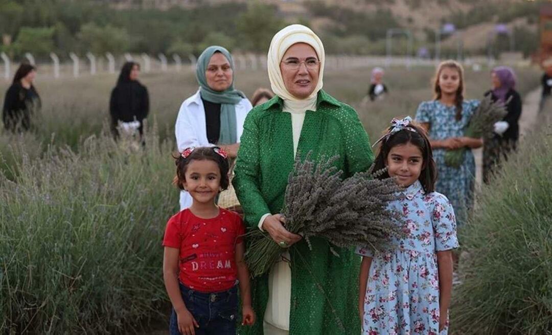 Esimene leedi Erdoğan külastas Ankaras ökoküla ja koristas lavendlit