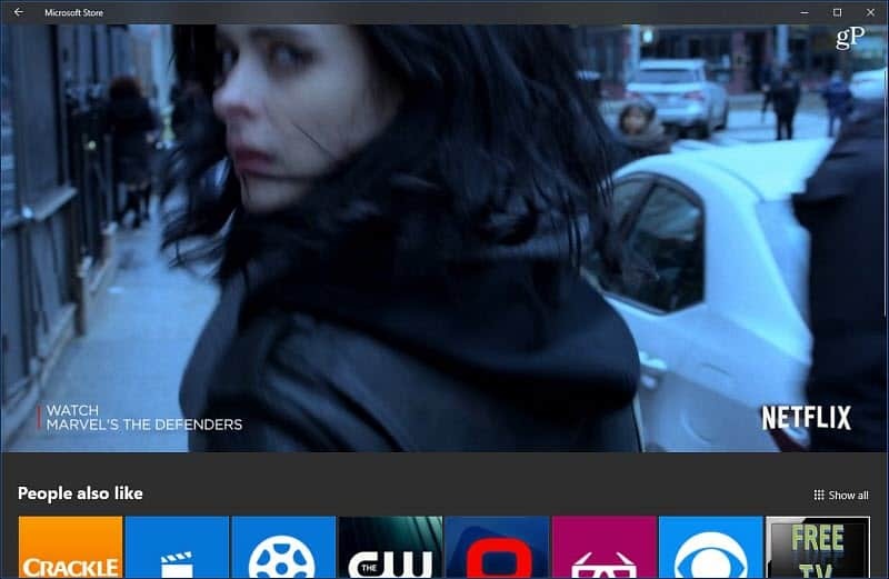 Rakendus Windows 10 Microsoft Store Video Autoplay Netflix