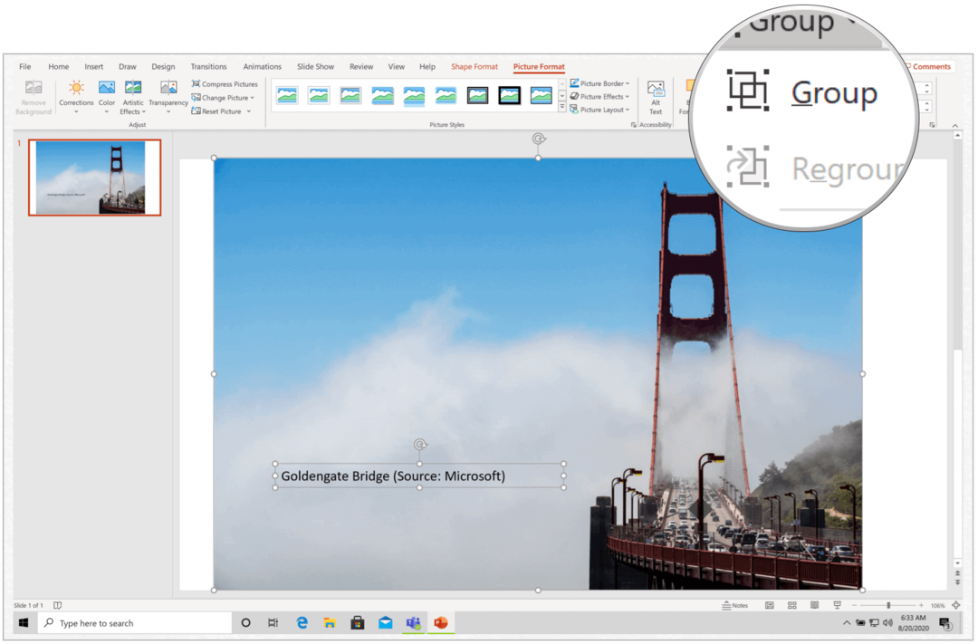 Microsofti PowerPoint for Windows lisab pealdise