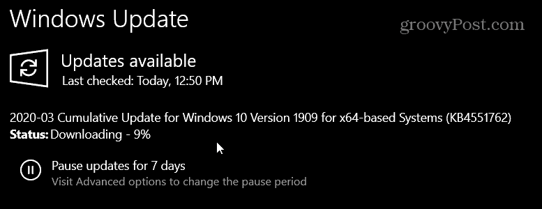 KB4451762 Windows 10 1903 ja 1909 jaoks