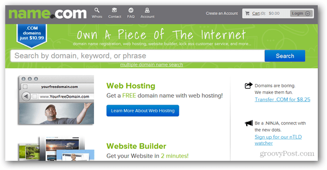 name.com suurendab domeenide registreerimist ja veebisaitide majutamist