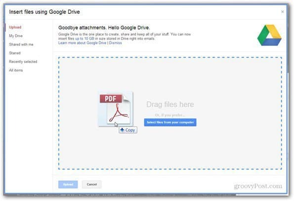 saatke Google Drive'i abil valige fail