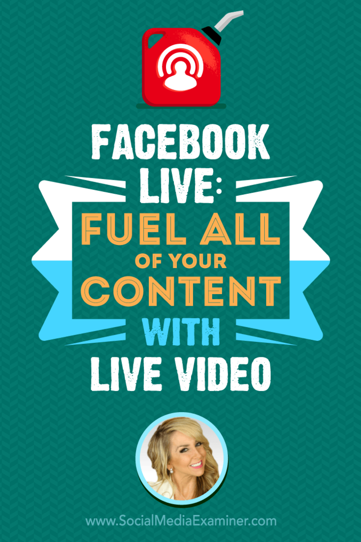 Facebook Live: lisage kogu oma sisu reaalajas videole, mis sisaldab sotsiaalmeedia turunduse Podcastis Chalene Johnsoni teadmisi.