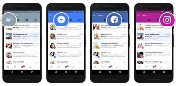 Facebook võimaldas ettevõtetel linkida oma Facebooki, Messengeri ja Instagrami kontod ühte postkasti, et nad saaksid sidet hallata ühes kohas.