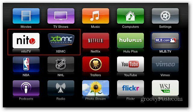XBMC Nitro ikoonid Apple TV