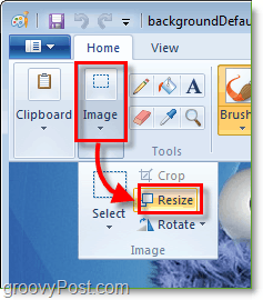 muutke oma pildi suurust Windows 7 värviga, klõpsates sellel pilti ja seejärel suurust
