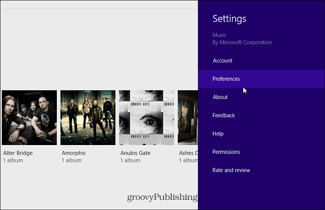 Xbox Musicu eelistused