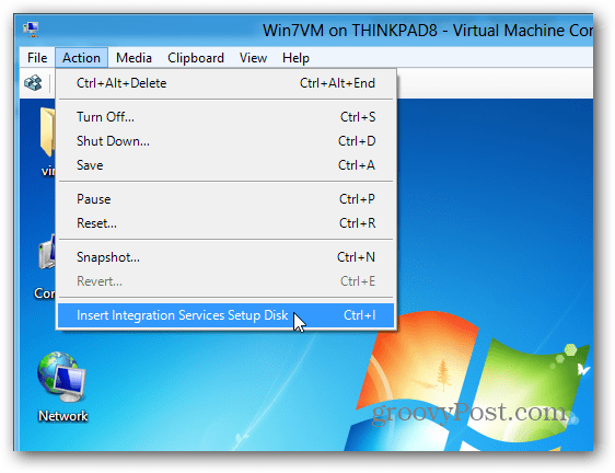Installige integratsiooniteenused Hyper-V VM-dele Windows 8-s