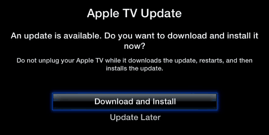 Uuendage Apple TV tarkvara