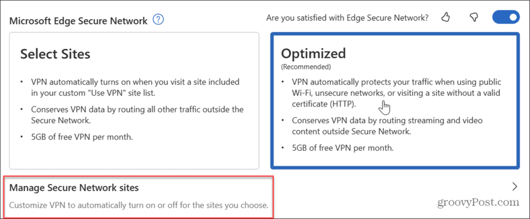 Kasutage Microsoft Edge VPN-i