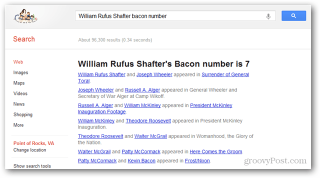 Kuidas Google'i abil leida 6 kraadi Kevin Baconi