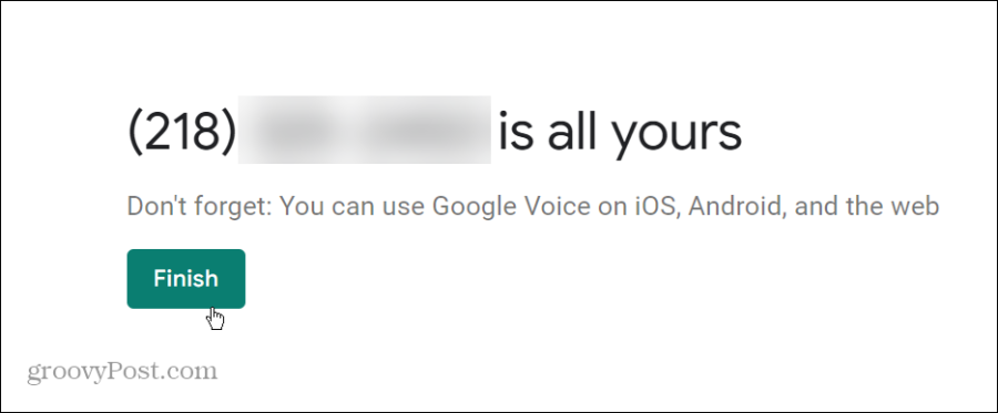 Teie Google Voice'i number