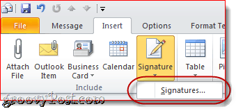 Lisage visiitkaart rakendusele Outlook 2010 e-posti allkiri