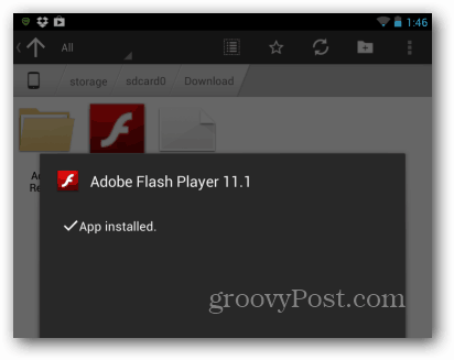 Android Flash Player on installitud