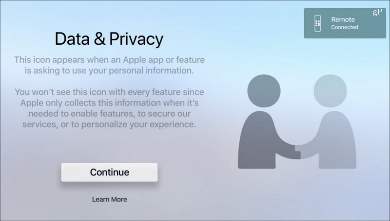  Andmete ja privaatsuse tvOS Apple TV