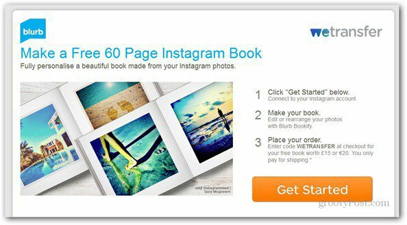 WeTransfer pakub tasuta 60-leheküljelist Instagrami fotoraamatut