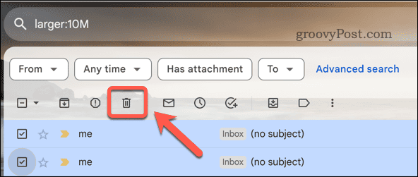 Gmaili meilide kustutamine otsingutulemustest