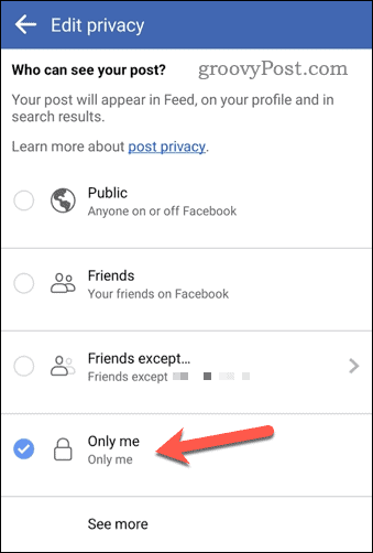 Muutke Facebookis albumi privaatsuse taset
